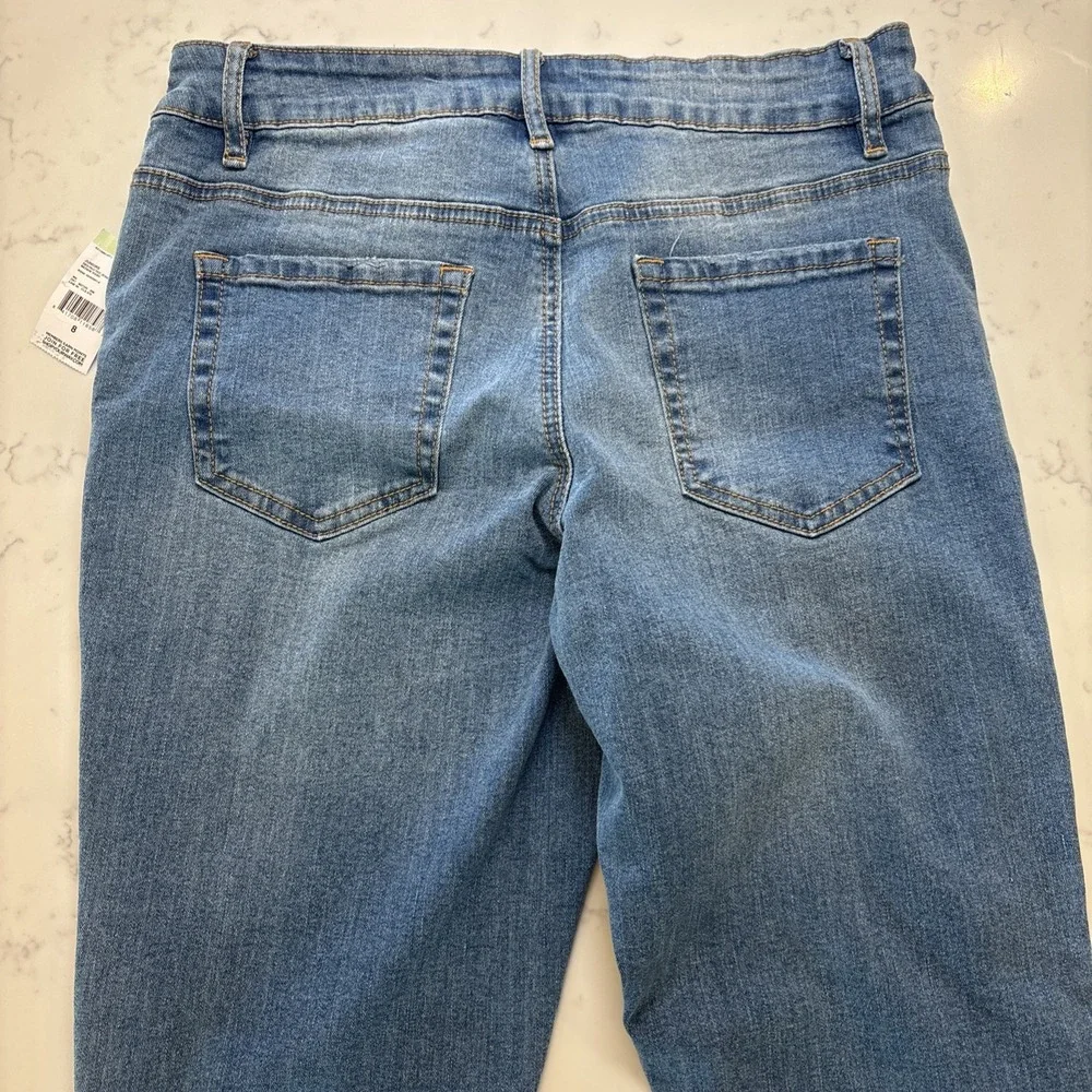 Y2K NWT Vintage‎ Bongo Patchwork Distressed Denim Jeans Tapered Leg Sz 8
